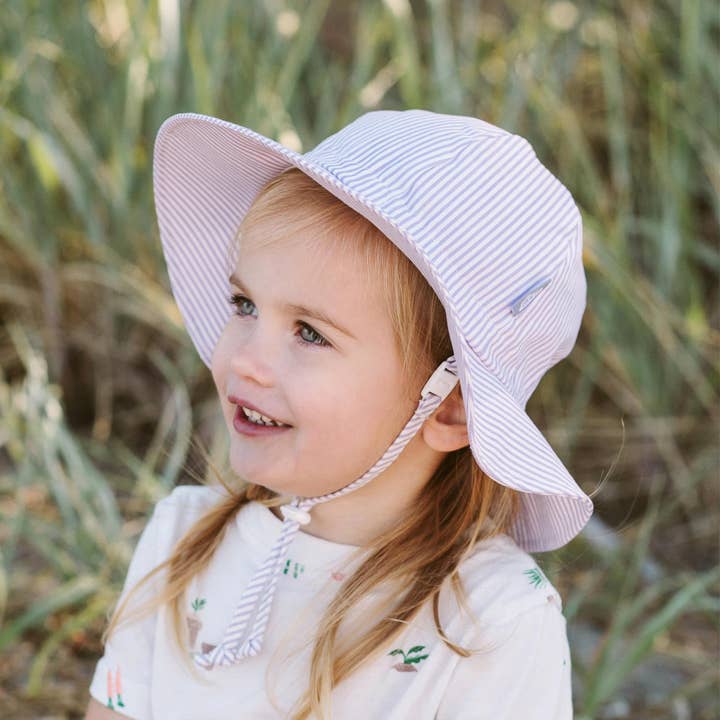 Jan & Jul - Wholesale Sun Hat - Kids - Purple Stripes | Cotton Floppy Hat
