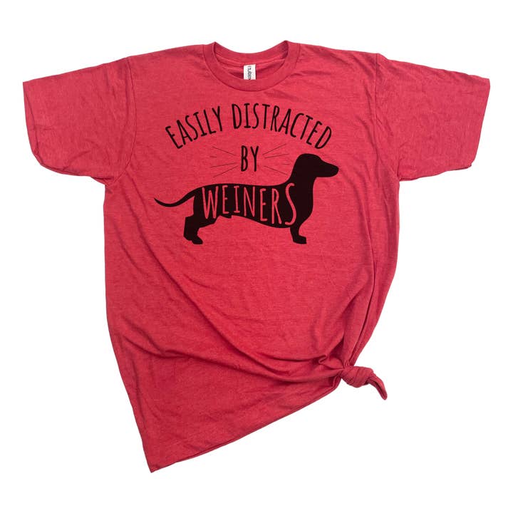 dkhandmade - Wholesale Screen Printed T-Shirt - Unisex - EASILY DISTRACTED BY WIENERS T-SHIRT2