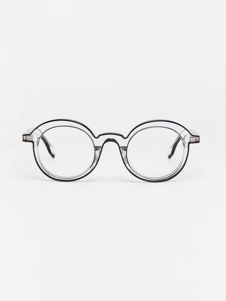 Montures Optiques Bicolores Cristal/Noir pour la vente par TIWI