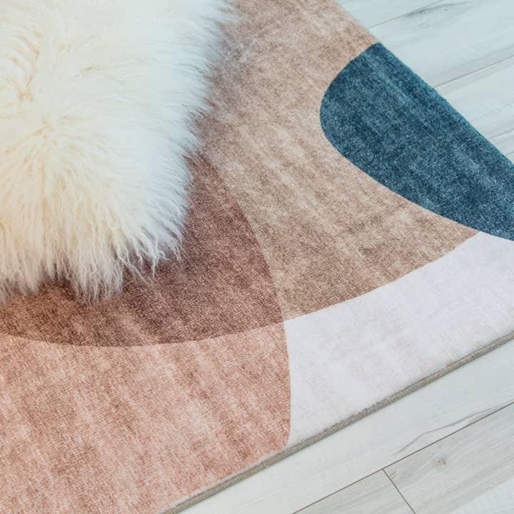 Multi Tapete de Área Interior Creme Verde Abstrato para venda a revendedores na Faire6