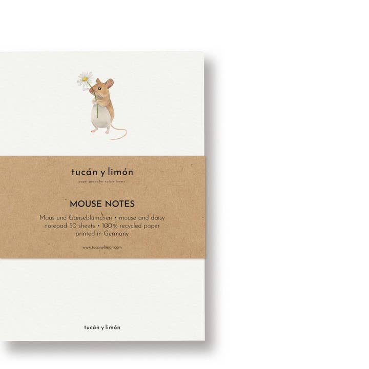 MOUSE NOTES Rato e Margarida | Bloco de Notas DINA6 por atacado de tucán y limón