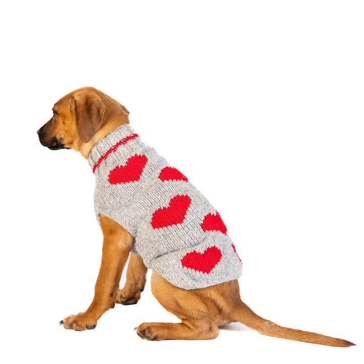 CHILLY DOG LLC - Wholesale Pet Sweater - Dog - Red Hearts Dog Sweater