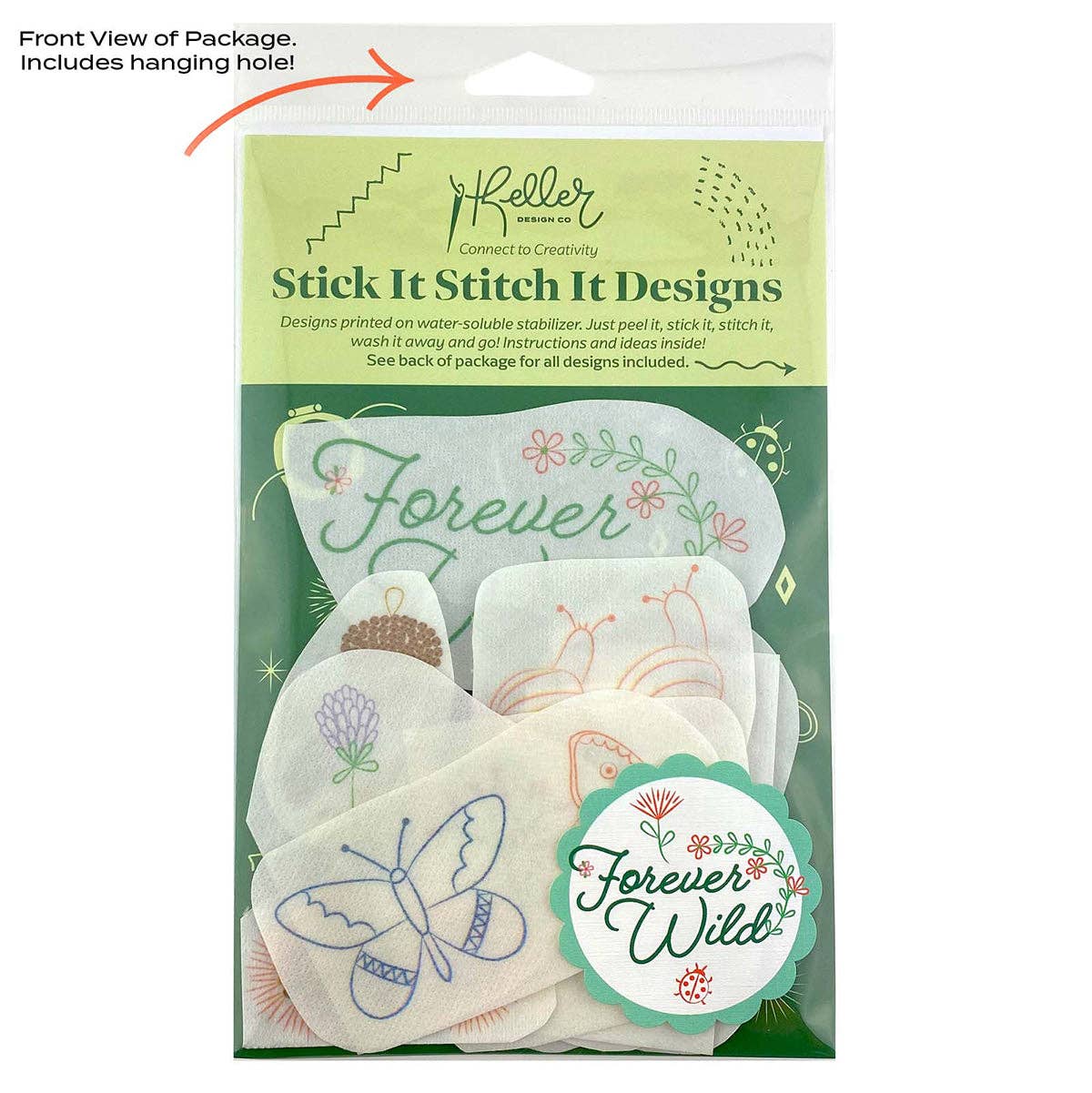 Keller Design Co. - Wholesale Embroidery/Cross Stitch Supplies - Stick It Stitch It Water Soluble Embroidery Patterns-Forever Wild3
