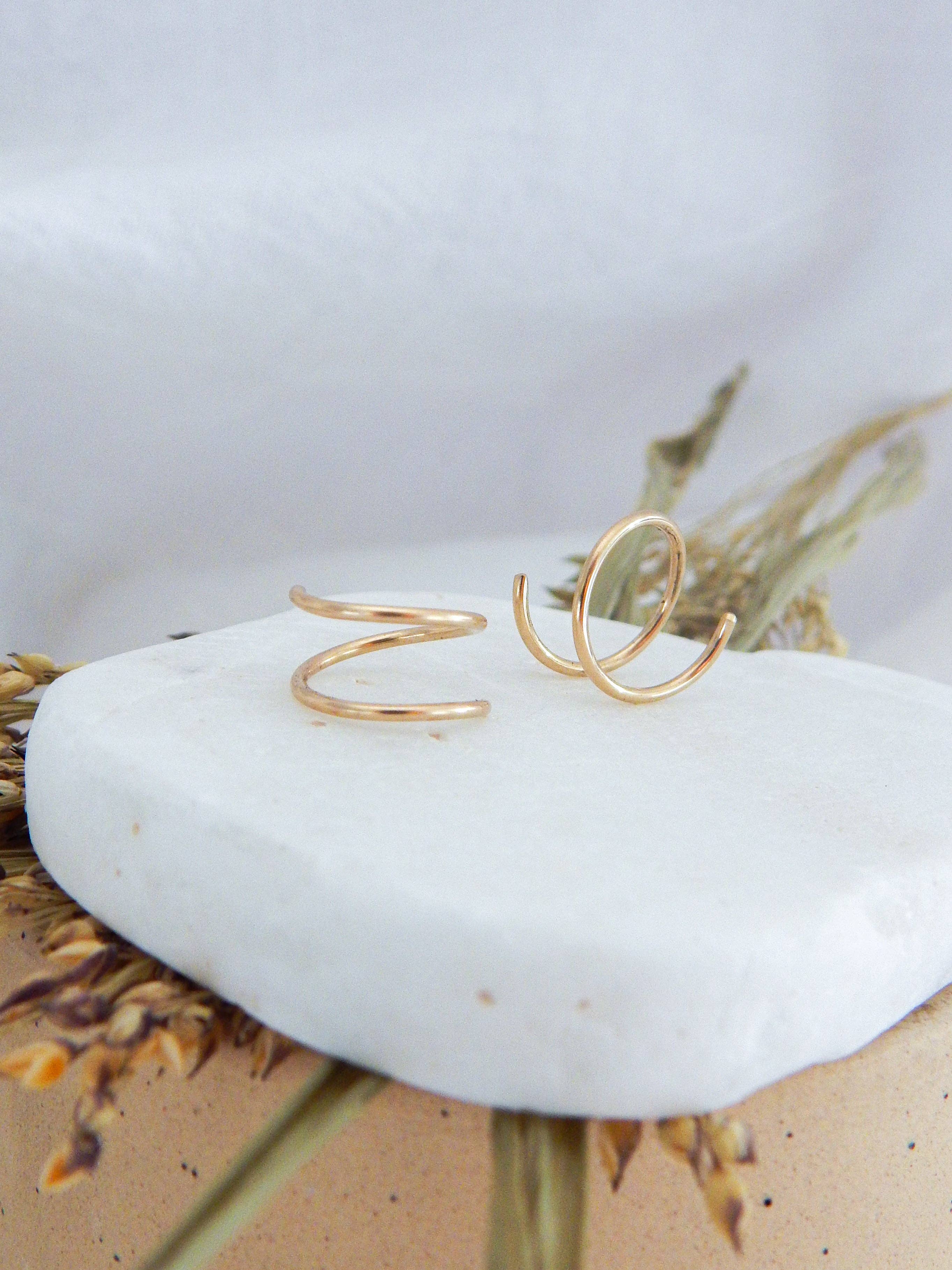 Barberry & Lace Handmade Jewelry - Wholesale Huggie Earrings - Twist-In Double Huggie Hoop Earrings3