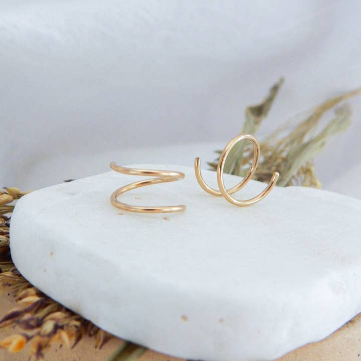 Barberry & Lace Handmade Jewelry - Wholesale Huggie Earrings - Twist-In Double Huggie Hoop Earrings3