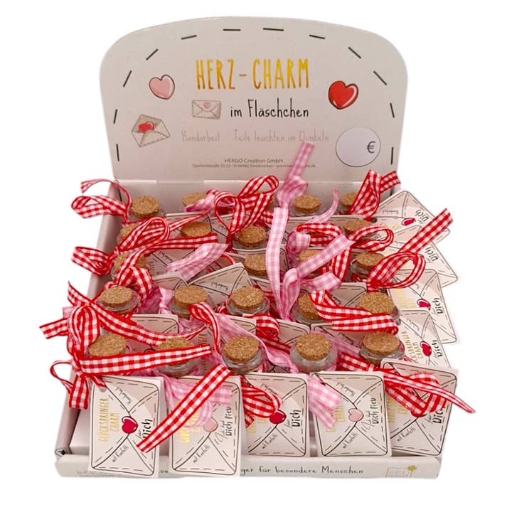 SET Charms Liebe im Fläschchen im Display, 25 Stk. sort für den Großhandel von Hergo Creation GmbH
