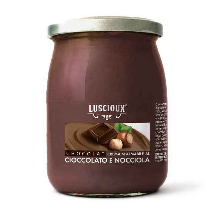 LUSCIOUX - OMNIA GROUP SRL - Wholesale Nut Butter - Chocolate and Hazelnut spread cream 600 g large jar