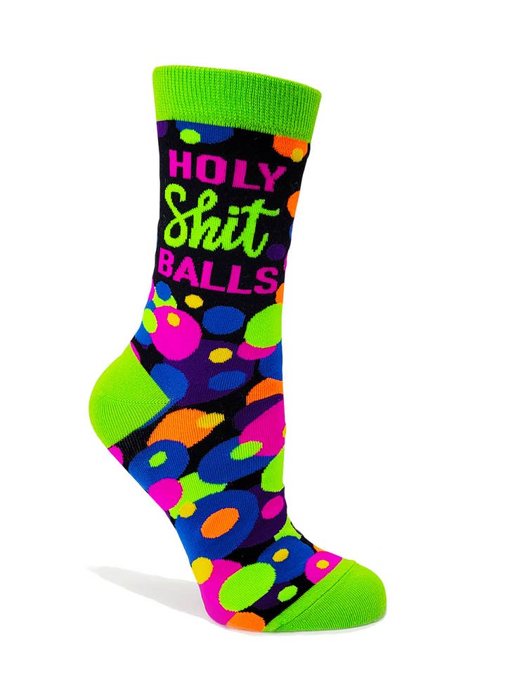 Fabdaz - Wholesale Socks - Women's - Funny Holy Shit Balls Ladies' Novelty Crew Socks1