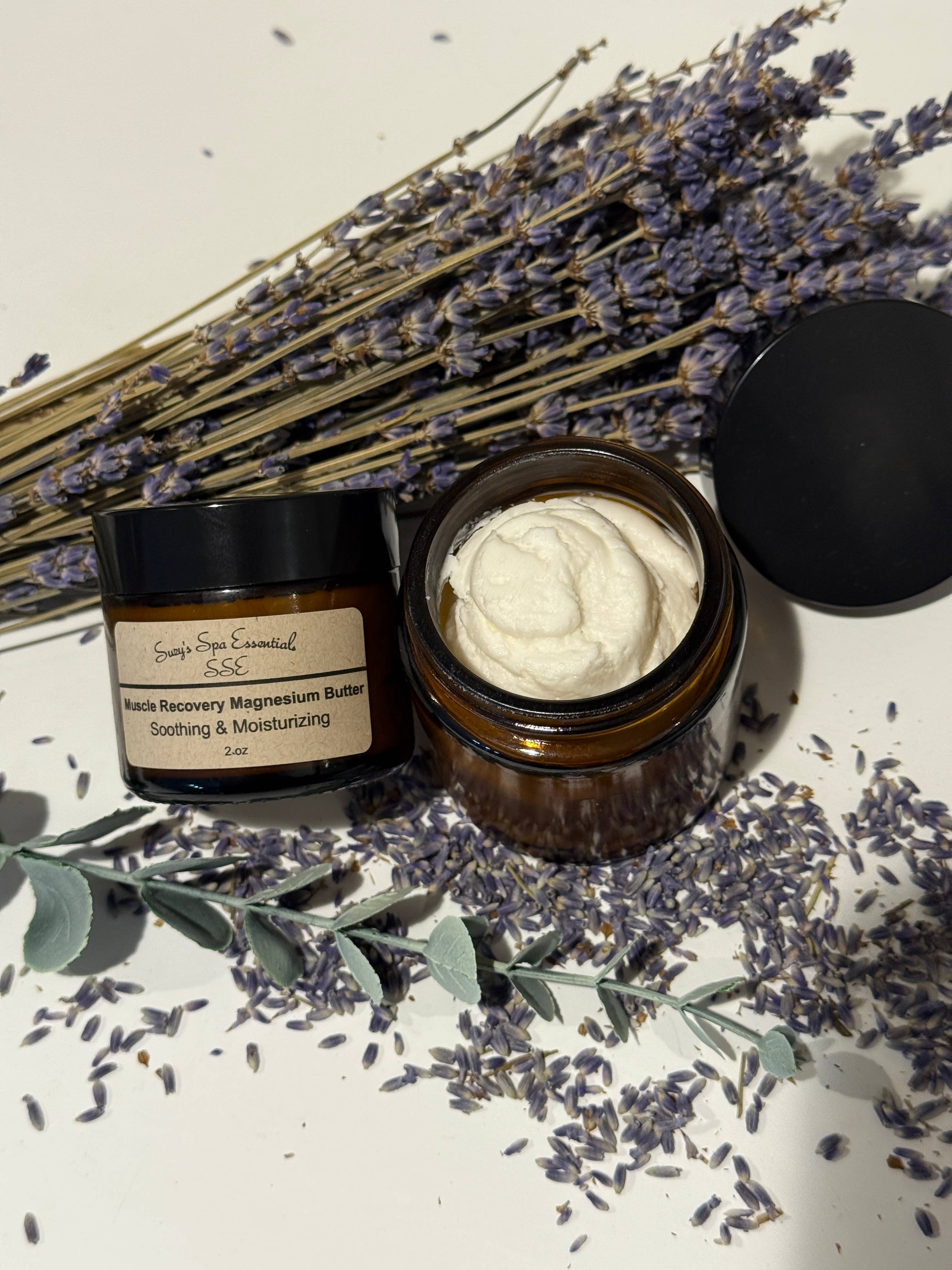 Suzy Spa Essentials - Wholesale Body Balm/Butter - Magnesium Butter- Lavender + Eucalyptus Muscle & Sleep Cream1