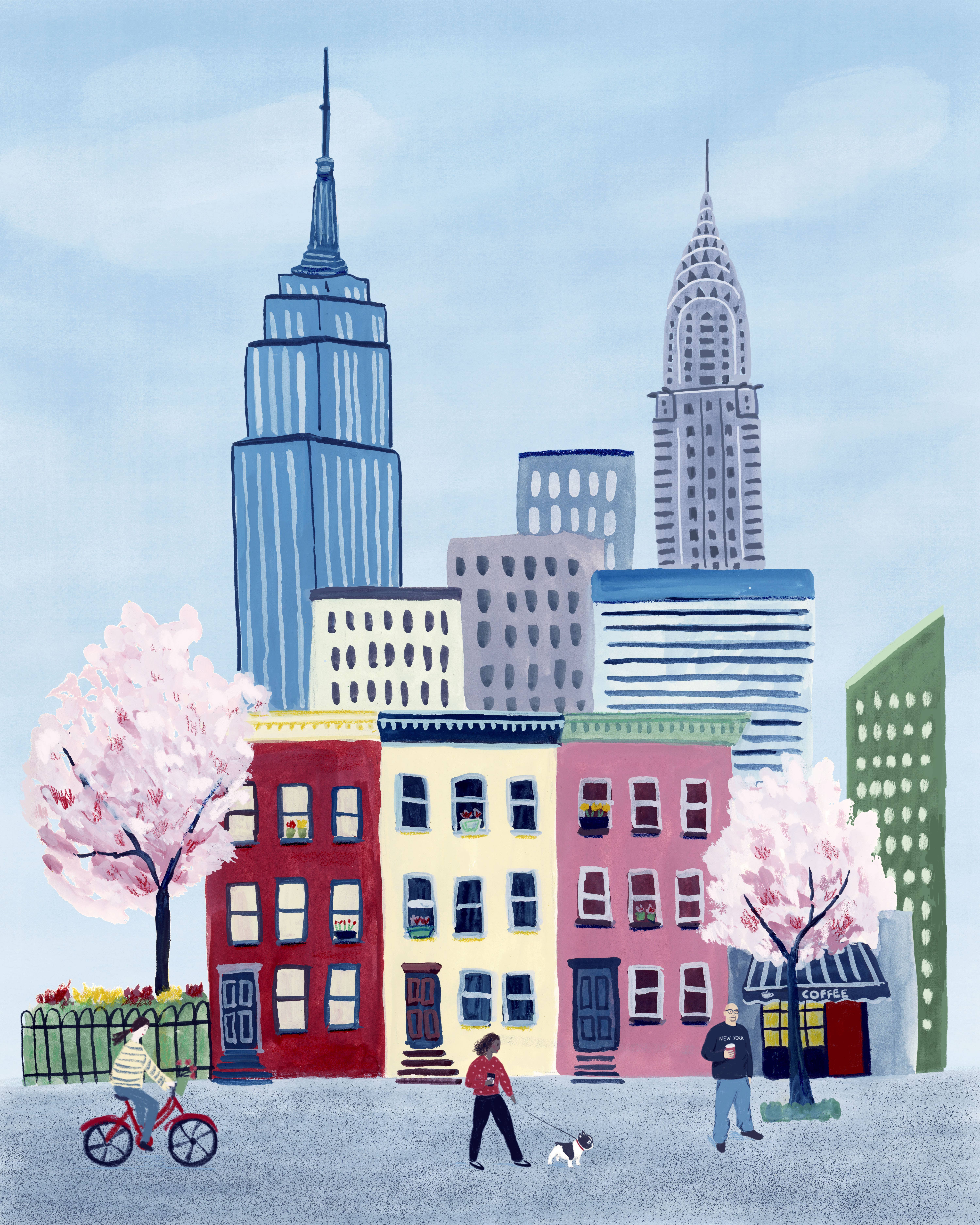 Pintalustika - Joyful Urban Illustrations - Wholesale Art Print - Spring in New York City Art Print1