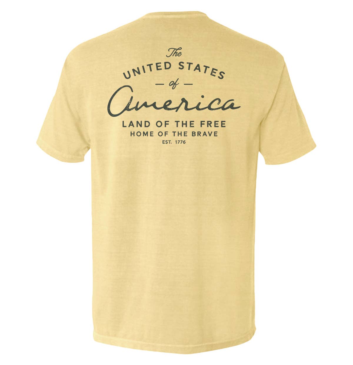 Shield Republic – wholesale Screen printed t-shirt – Men′s – United States Of America Pocket Tee1