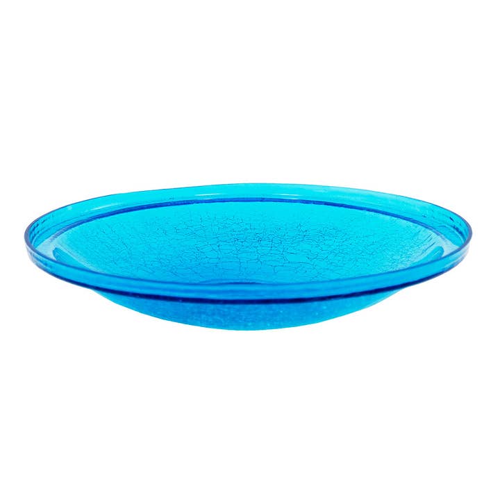 14" Crackle Glass Bowl - Teal for wholesale by ACHLA Designs
