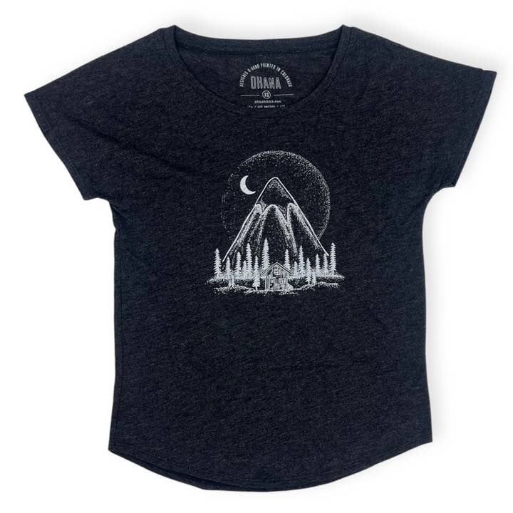 Dream Hut Scoopneck T - Vintage Black for wholesale by Ohana