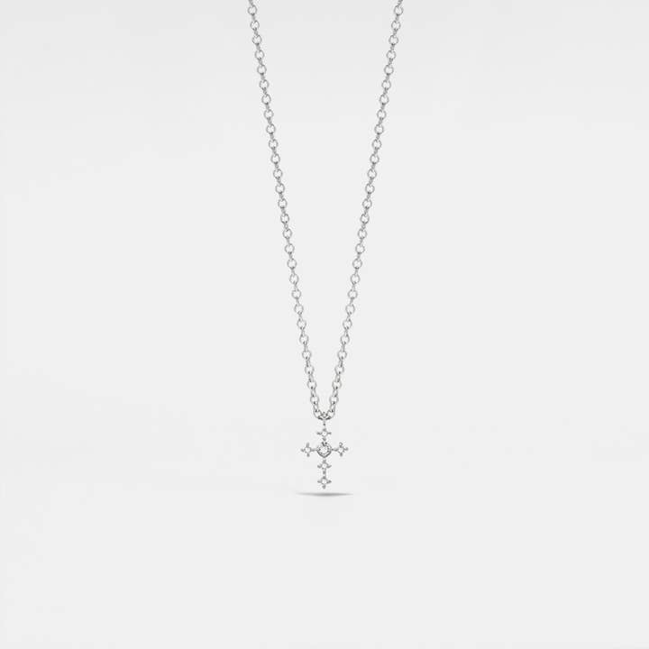 Perimade & Co. LLC - Wholesale Pendant/Charm Necklace - Tiny Small Gold Cross Charm Necklace in 925 Sterling Silver2