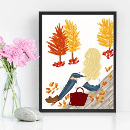 Fall Foliage, Fall Illustration, Fall Wall Art, Autumn Art for wholesale by PLTStudio