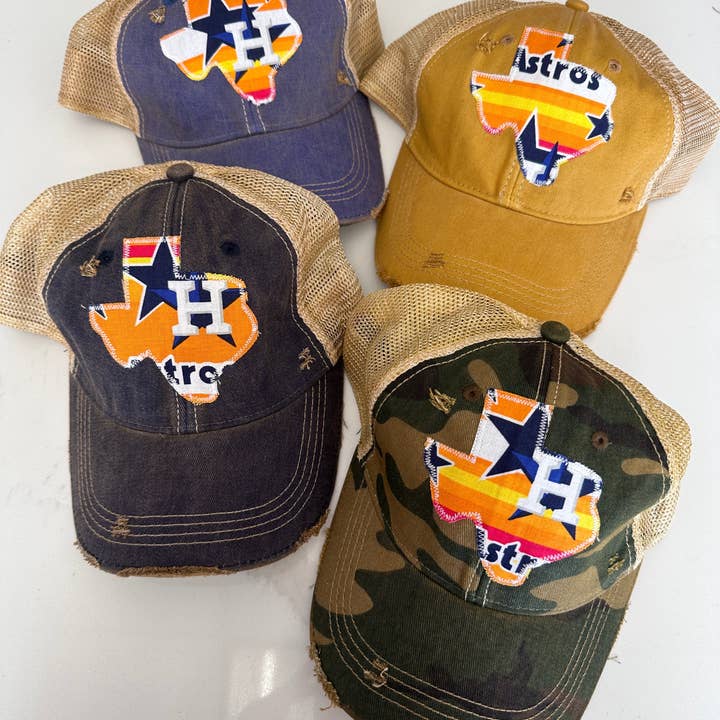 Sweet Texas Treasures - Wholesale Trucker Hat - Unisex - Throwback Houston Texas Dirty Trucker Hat