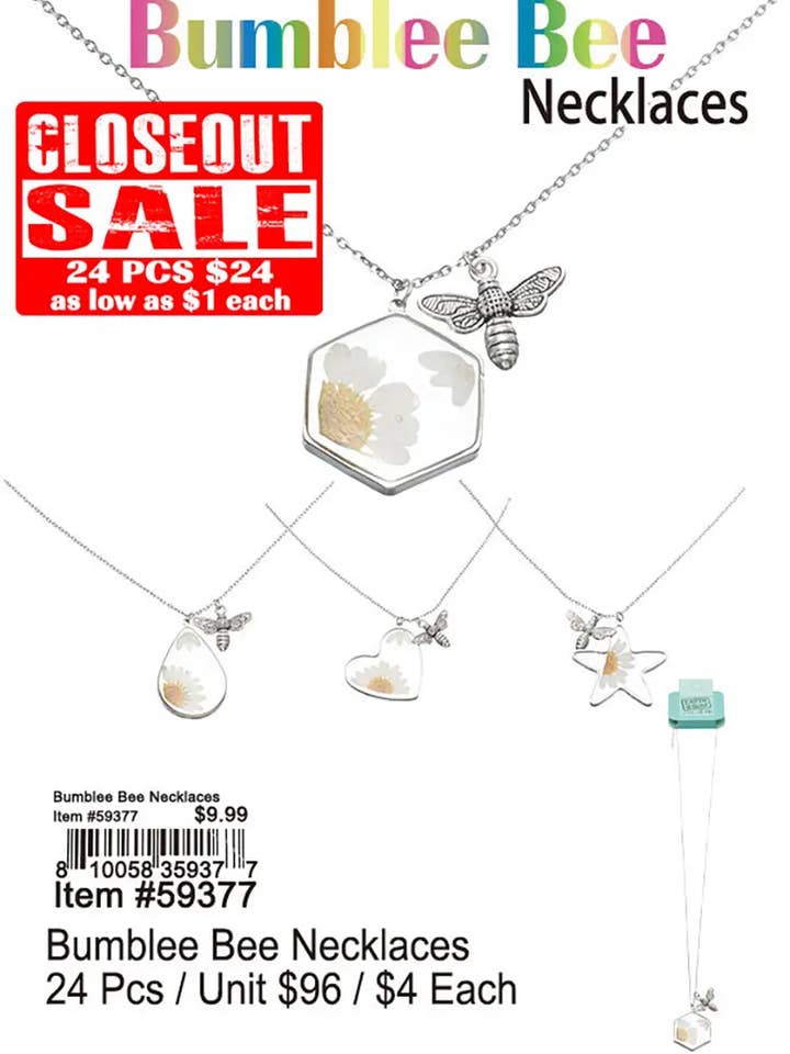 Colliers Abeille 24 pcs. - Liquidation. pour la vente par Puka Creations