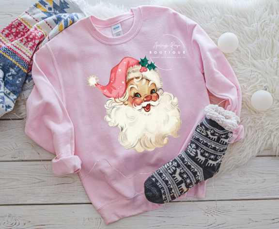 Trendy Chic Apparel LLC - Wholesale Graphic Sweatshirt - Women's - Pink Santa Hat Sweatshirts Youth & Adult1