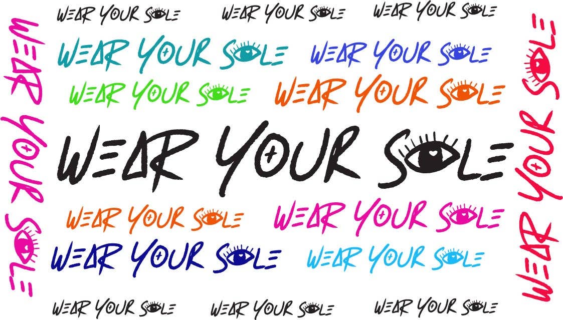 Wear Your Sole – Joalharia para calçado – Mulher por atacado – Tatuagem de sapato pequeno WYS - palavras em preto e branco12