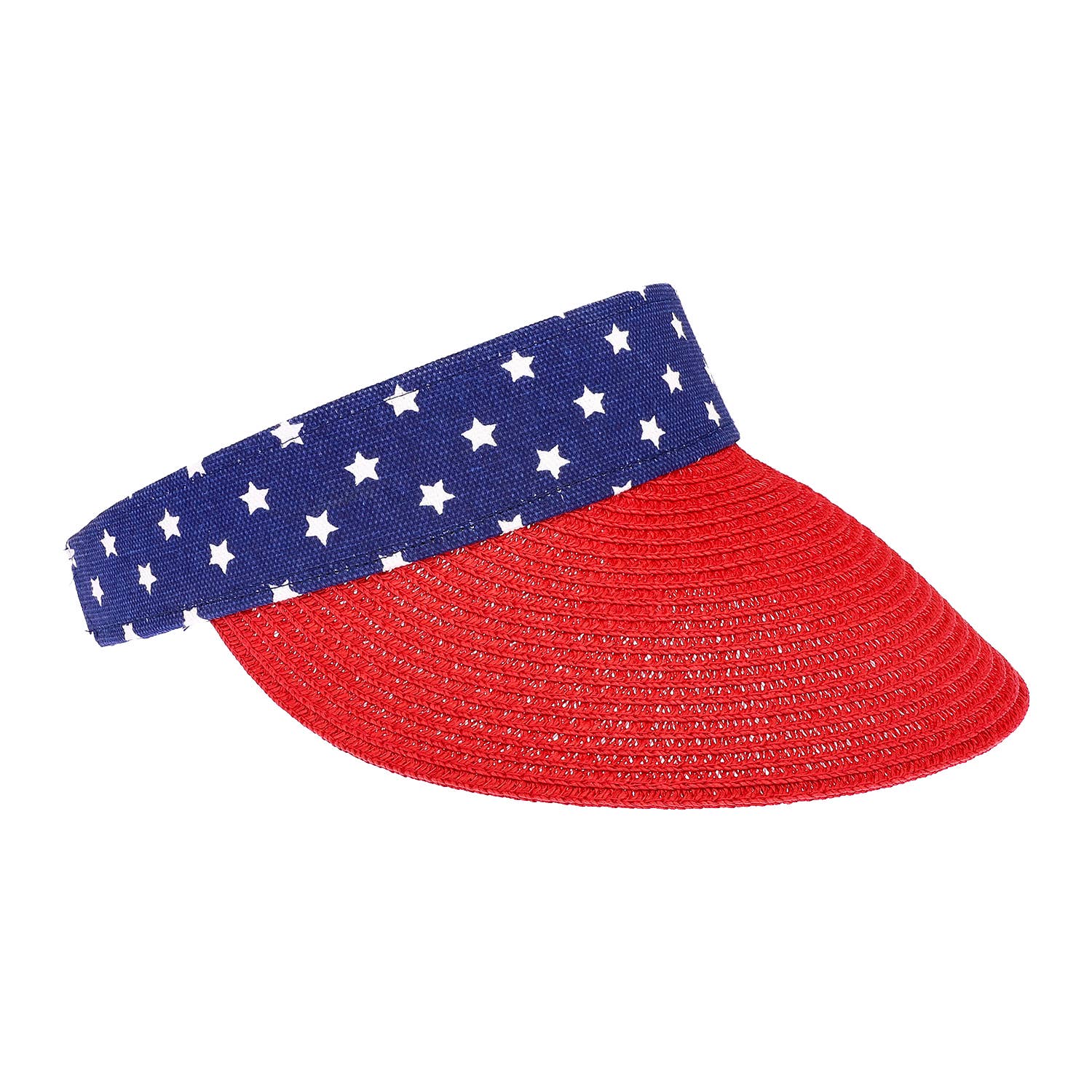 SP Sophia Collection - Wholesale Visor - Women's - American Flag Patriotic Straw Sun Visor1