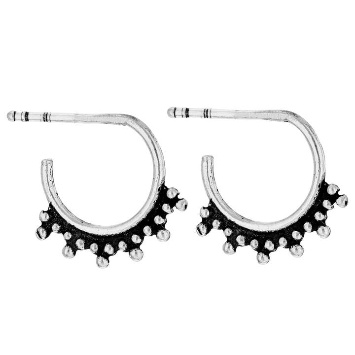 Calgary Stud Hoop Earrings W/ Balls for wholesale by Tiger Mountain Jewelry