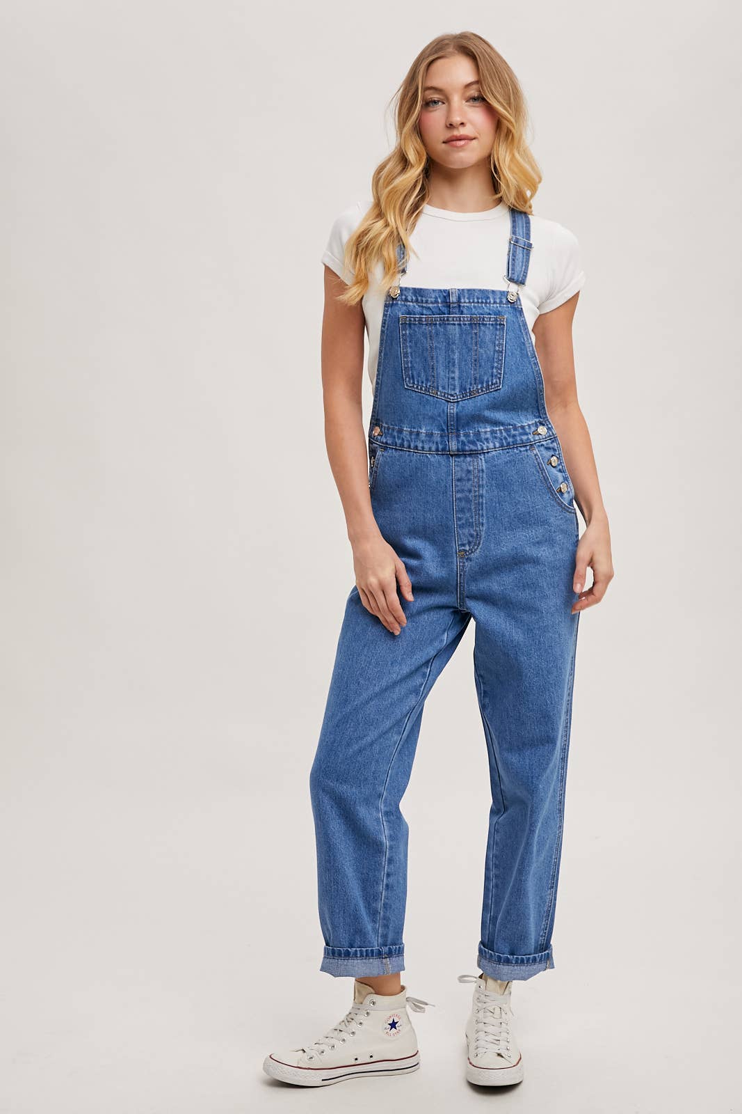 Bluivy – Engroshandel Overalls - Dame – Denim buksedragt med lige ben og seler10