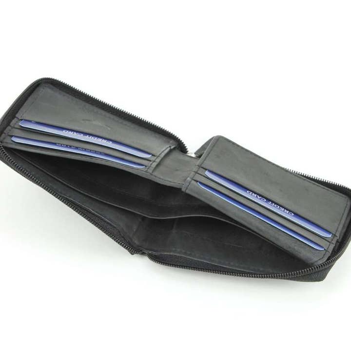 Leather Impressions Inc - Wholesale Wallet - Men's - American Bison Zip Around Men's Wallet: 157121