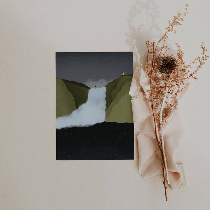 Tilda&Theo - Wholesale Postcard - Iceland Waterfall Postcard - Skogafoss2