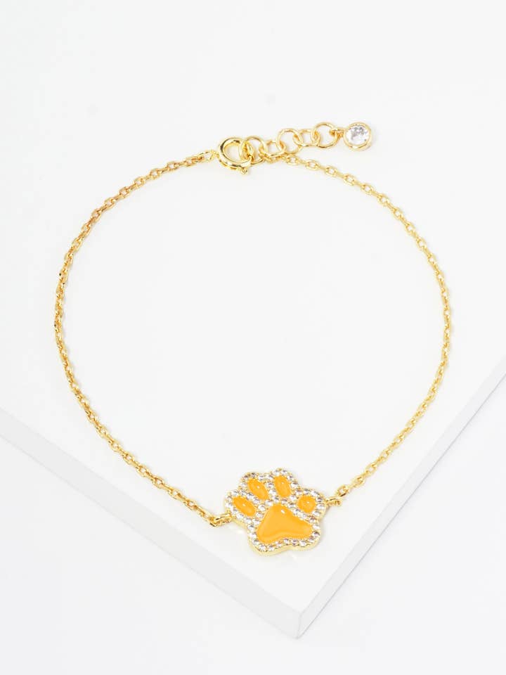 18K Gold Dipped Cubic Zirconia Mascot Chain Bracelet for wholesale by Wild Honey