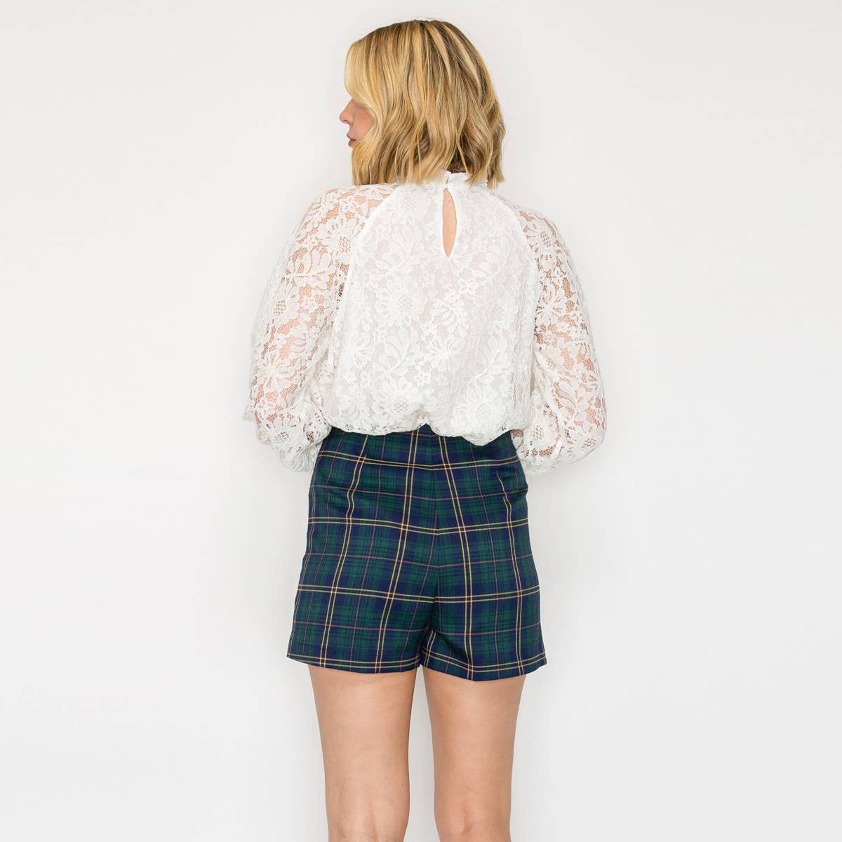 LoveWednesday - Wholesale Shorts - Women's - Eloise Green Tartan Checker Skort - LWP13476