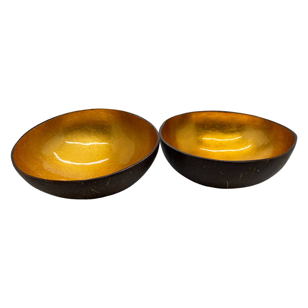 VIE - Wholesale Decorative Plate/Dish/Bowl - Hand-Painted Coconut Bowls, Lacquered, Set of 251