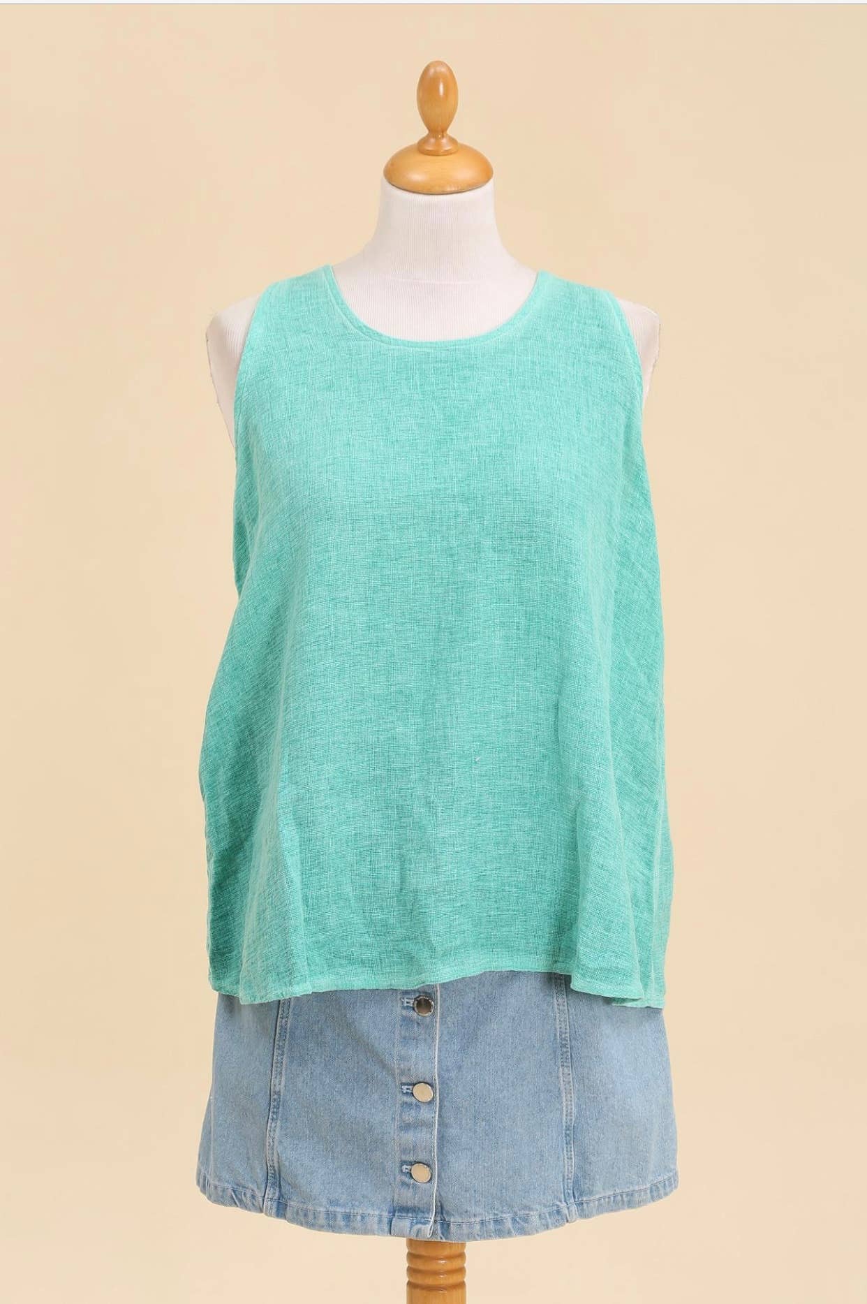 LÉA & LUC - Vente Débardeur – femme - Débardeur en 50% coton et 50% Lin REF. 91686