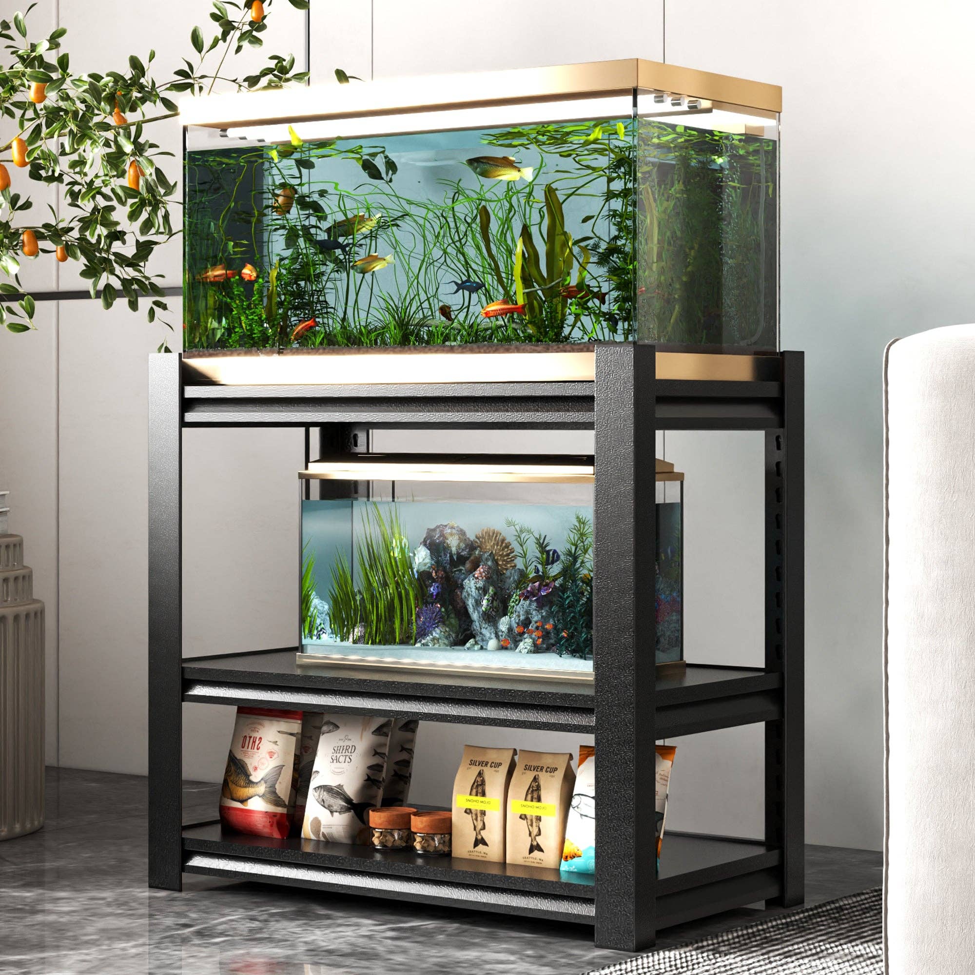 39F Inc. - Wholesale Free Standing Shelf - Metal Aquarium Stand for 20-30 Gallon Fish Tanks0