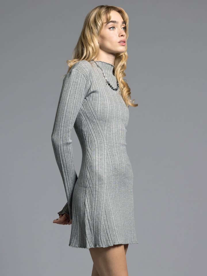 Weekend Los Angeles - Wholesale Dress - Women's - Mock Neck Ribbed Dress - MIRREN DRESS14
