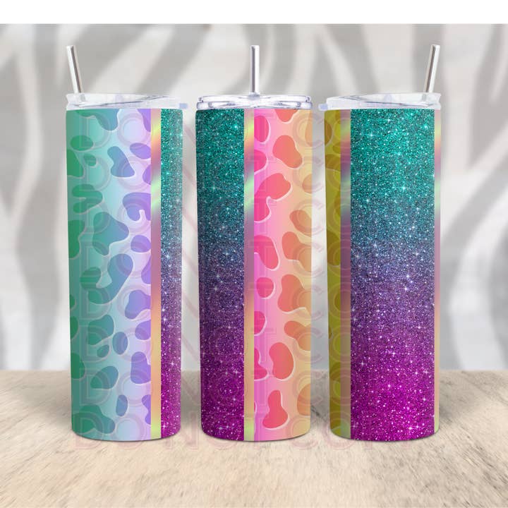 Stampa olografica leopardata (verticale) 20oz Tumbler per la vendita all'ingrosso da parte di GrapeVineWholesale