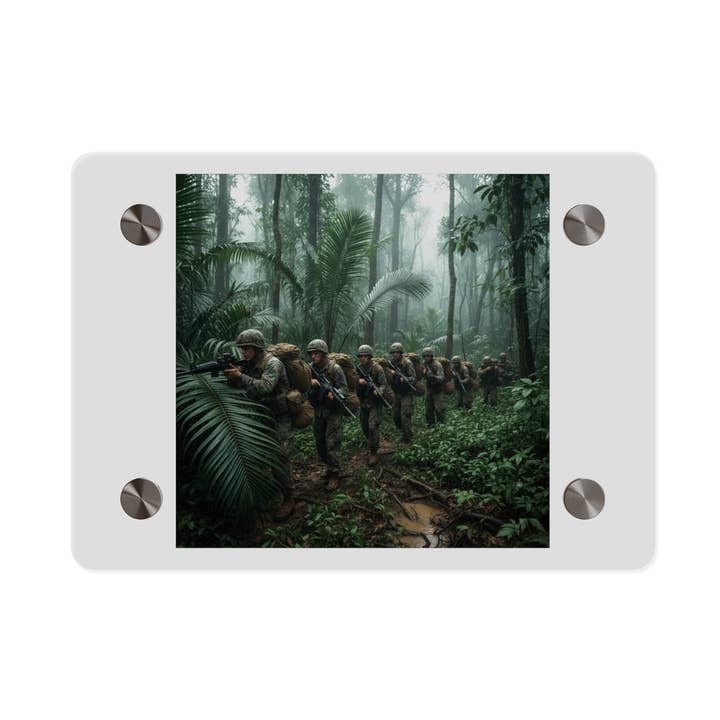 Pannello d'Arte Murale in Acrilico - Pattuglia nella Giungla - Vietnam per la vendita all'ingrosso da parte di MIP