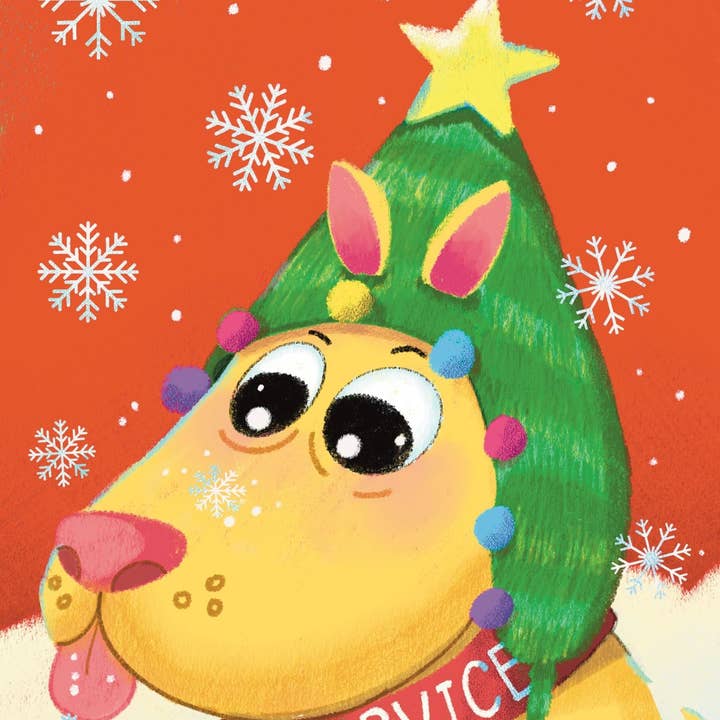 Tarjetas de Felicitación Digitales de "Lucky, el Perro de Servicio" para las Fiestas para venta al por mayor de Inclusive Art House