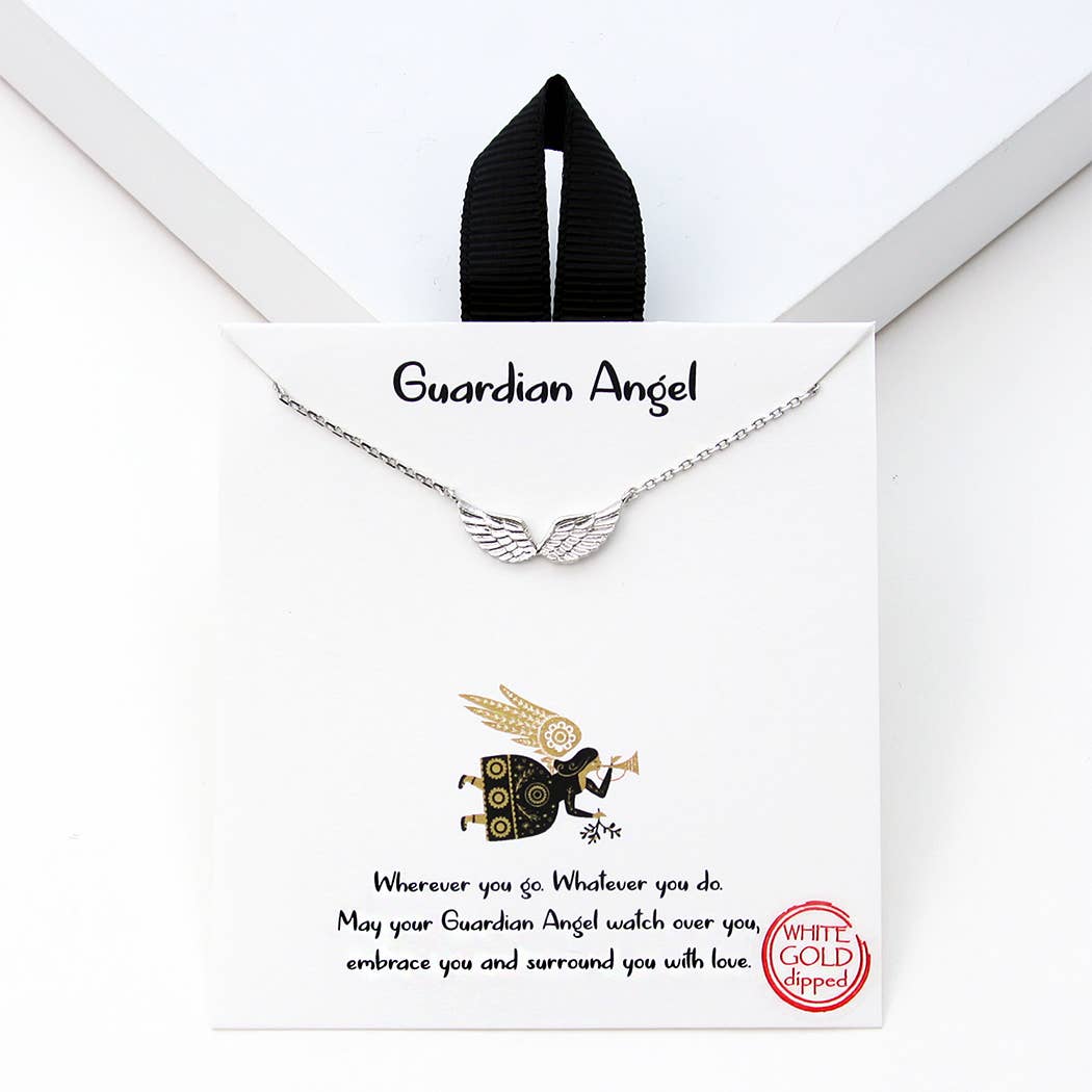 Fashion City - Wholesale Pendant/Charm Necklace - Gold-Dipped Guardian Angel Charm Necklace1