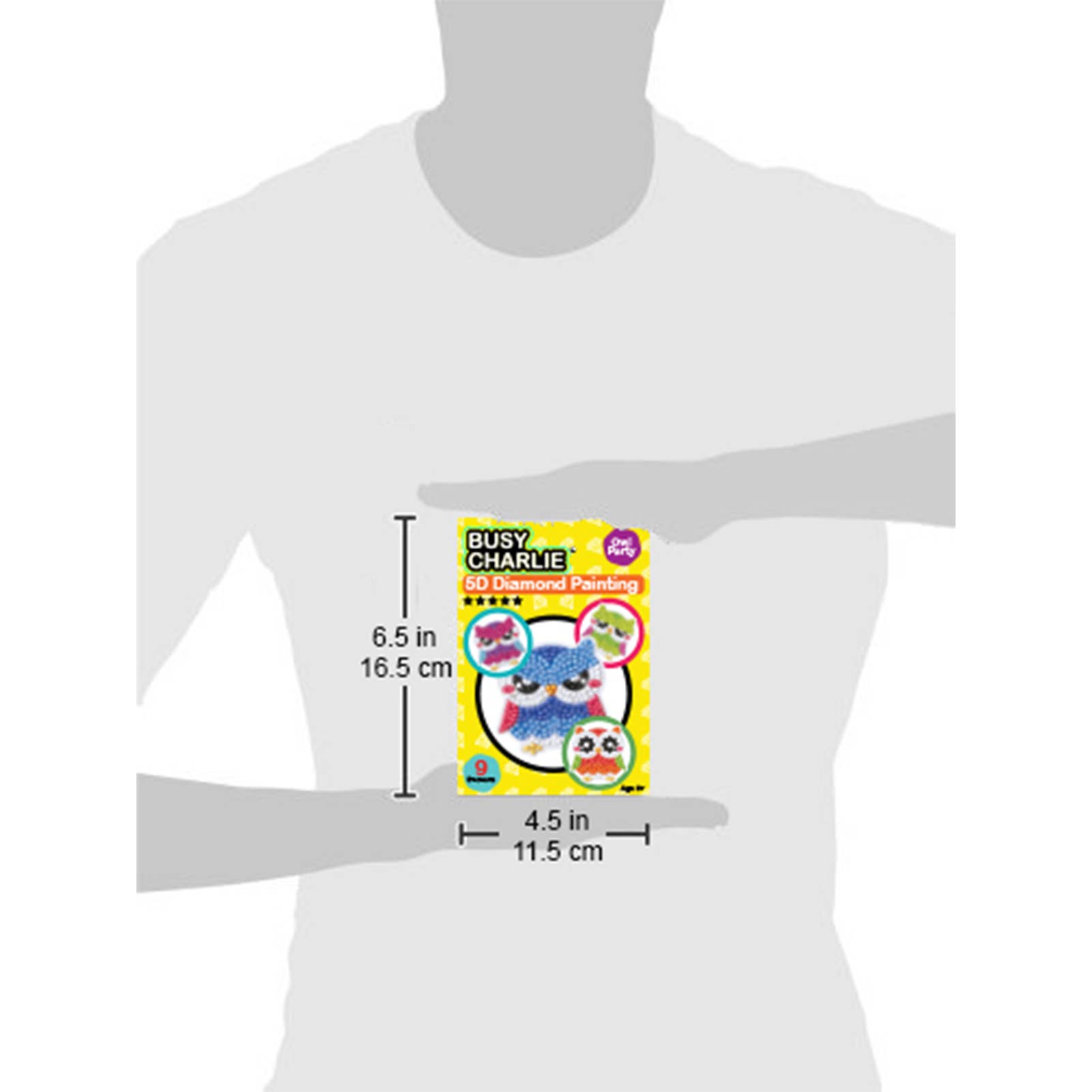 Busy Charlie LLC – Kit de artesanato DIY - Criança por atacado – Kit de pintura de diamante 5D para crianças - Owl Party7