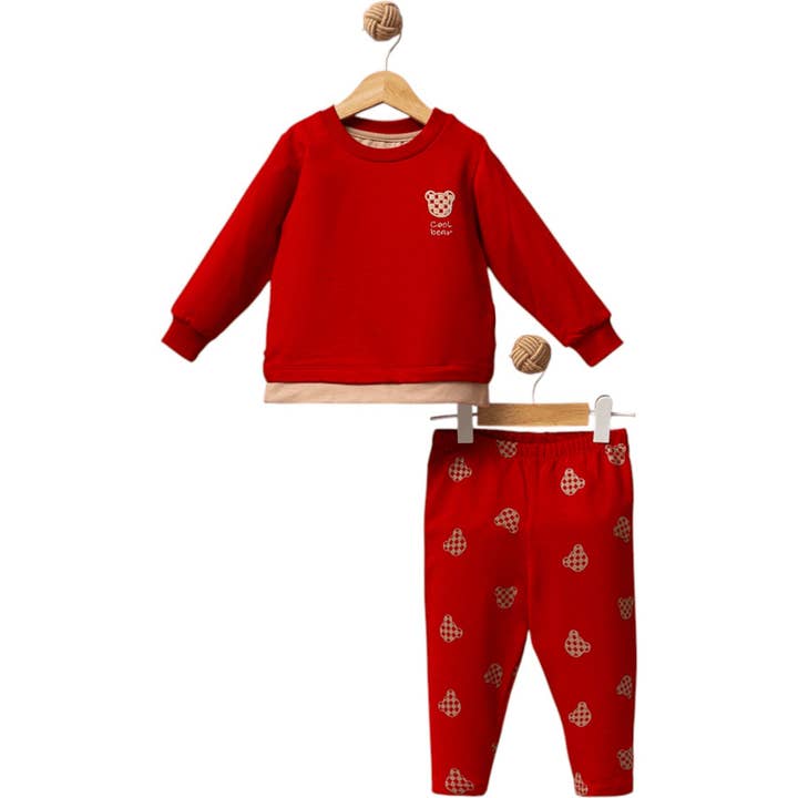 Conjunto de pijama infantil estampado motivo Oso Guay para venta al por mayor de Cheeky Nomads