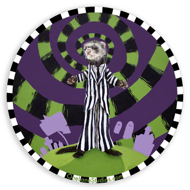Beetlejuice Ferret Vinyl klistermærke (Halloween) for engroshandel hos One Lane Studios