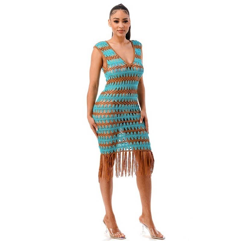DORCAS - Vente Robe – femme - Robe midi en crochet9
