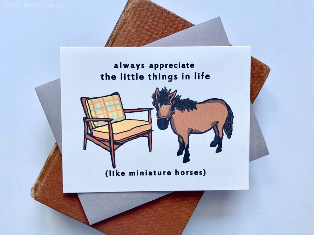 HEI LO CARDS - Wholesale Friendship Card - "The Little Things" Mini Horse Friendship Greeting Card1