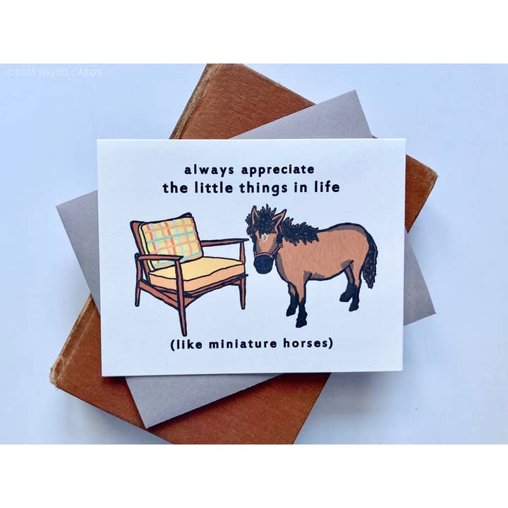 HEI LO CARDS - Wholesale Friendship Card - "The Little Things" Mini Horse Friendship Greeting Card1