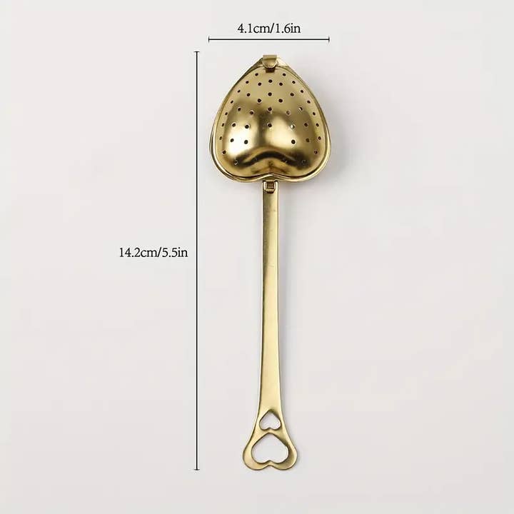 Magnifique Hearts - Wholesale Tea Strainer/Infuser - Elegant Golden Heart Tea Infuser – Touch of Class