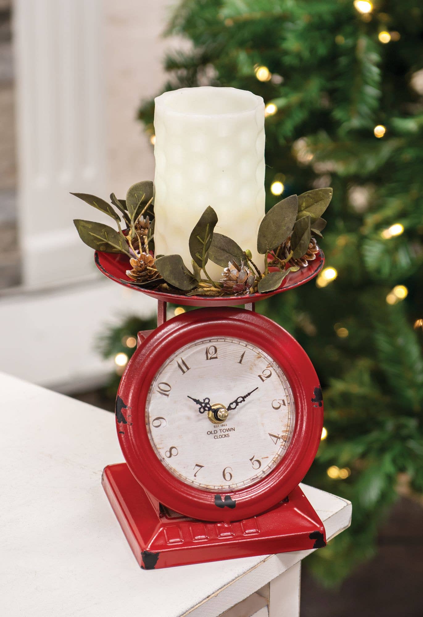 Col House Designs - Wholesale Desk Clock - Vintage Wine Old Town Scale Clock1