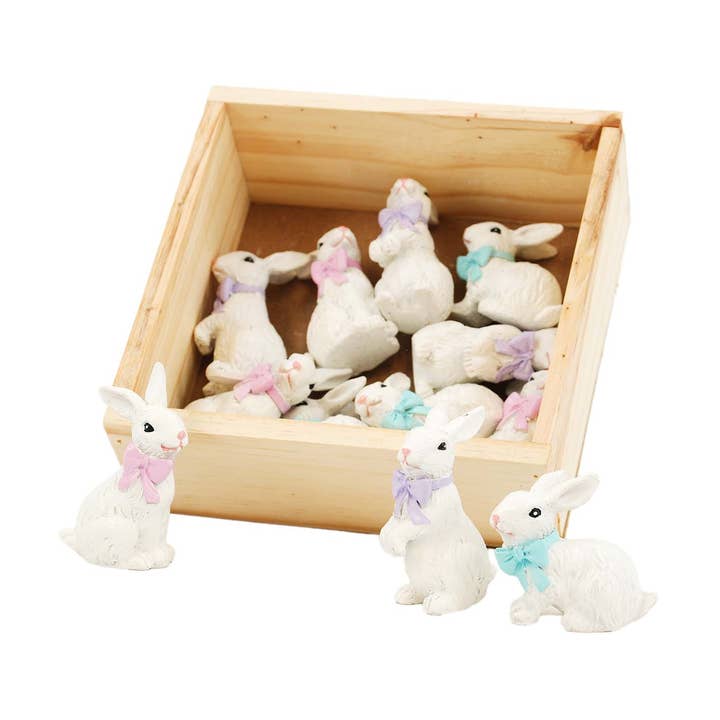 Set of 12 Little Resin Bunnies for wholesale by WT Collection