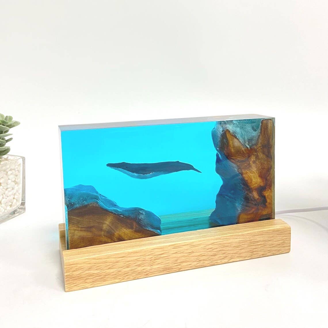 Merchemy - Wholesale Night Light - Ocean Whale Cube Resin Lamp Night Light Resin Marine4