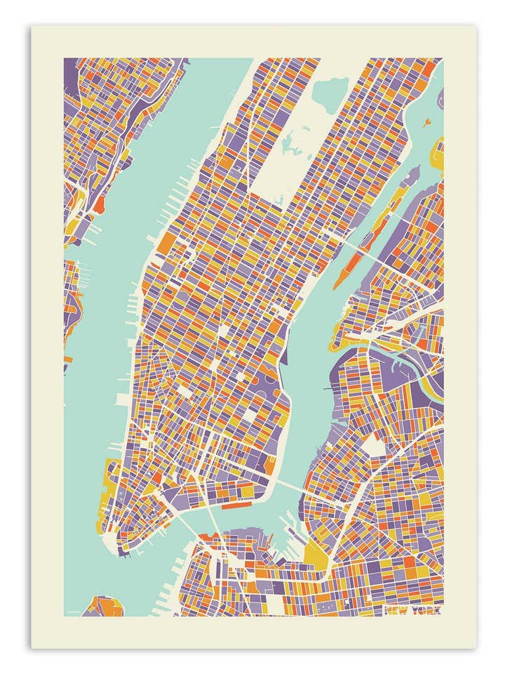 Art-Poster - New-York City Rainbow map - Muzungu for wholesale by Wall Editions