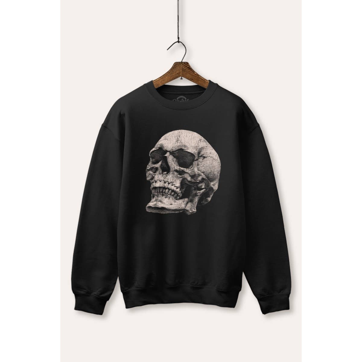 VINTAGE POINT USA - Wholesale Graphic Sweatshirt - Women's - BAD TO THE BONE SKULL HEAD GRAPHIC WARM FLEECE SWEATSHIRT1